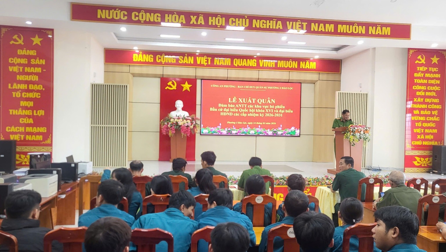 Lực lượng Công an, Quân sự Phường 3 Bảo Lộc: Chủ động phương án bảo đảm ngày bầu cử diễn ra an toàn, thuận lợi
