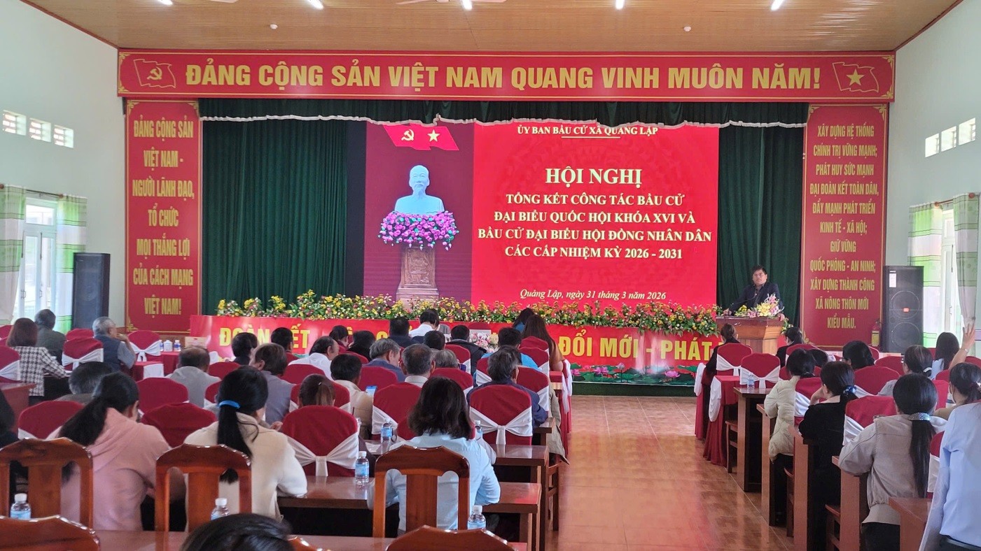 QUẢNG LẬP TỔNG KẾT CÔNG TÁC BẦU CỬ ĐẠI BIỂU QUỐC HỘI KHÓA XVI VÀ ĐẠI BIỂU HĐND CÁC CẤP NHIỆM KỲ 2026-2031