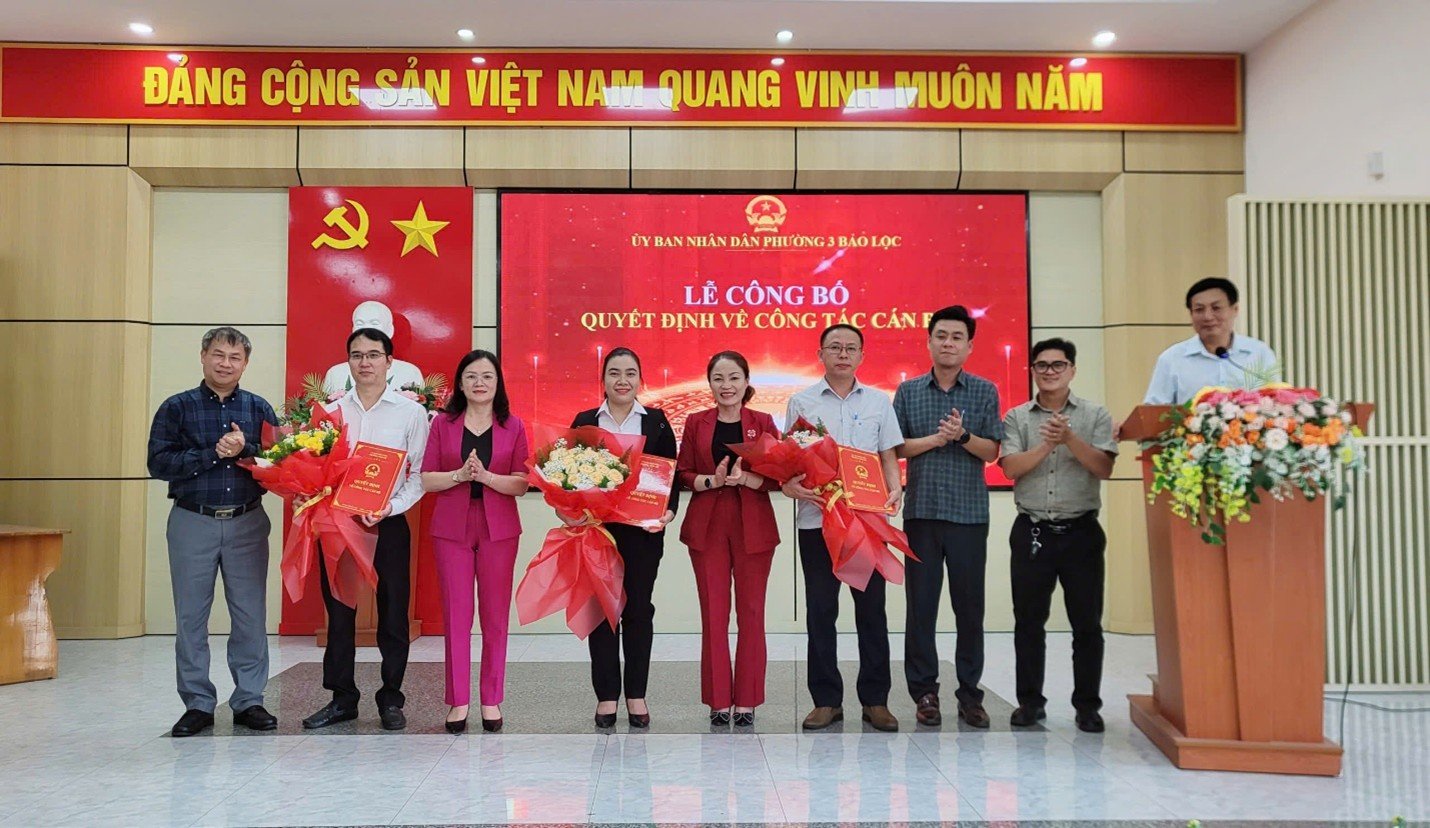 Phường 3 Bảo Lộc: Lễ công bố Quyết định về công tác cán bộ
