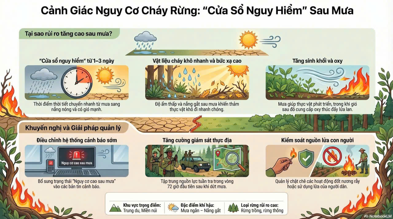 Tin cảnh giác cháy rừng sau mưa