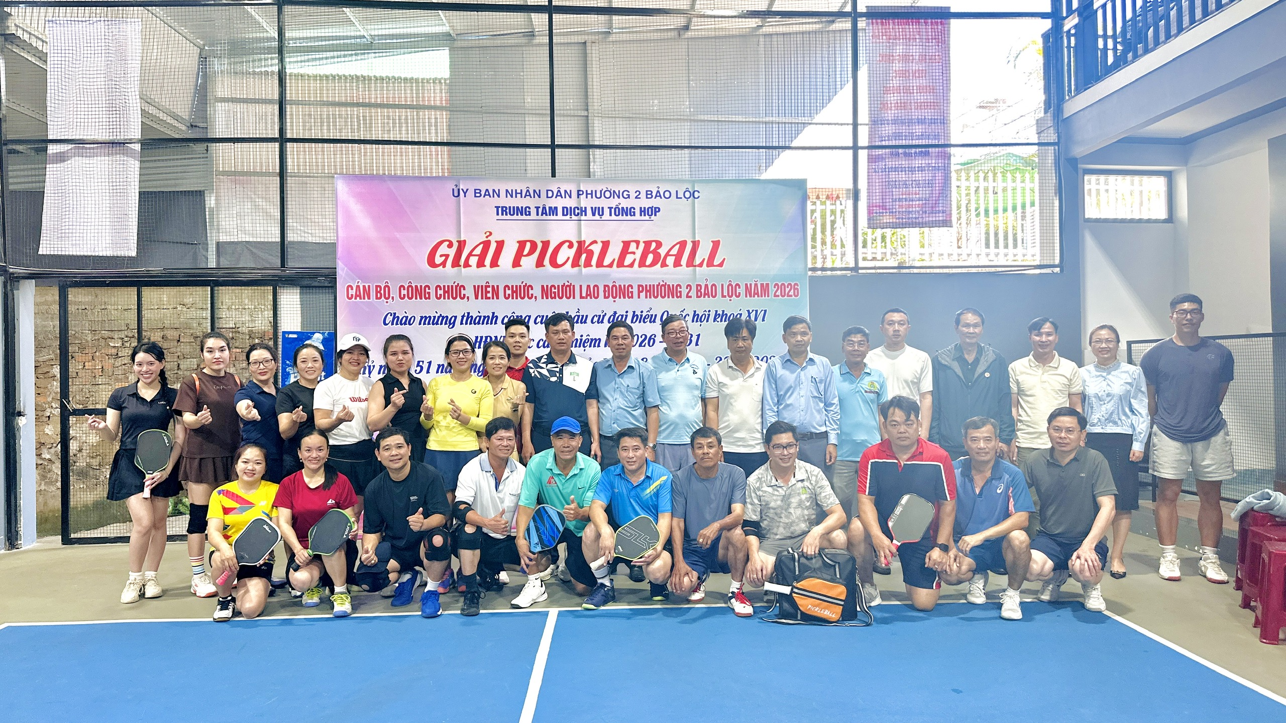Sôi động giải Pickleball  Cán bộ, Công chức, Viên chức, Người lao động Phường 2 Bảo Lộc năm 2026