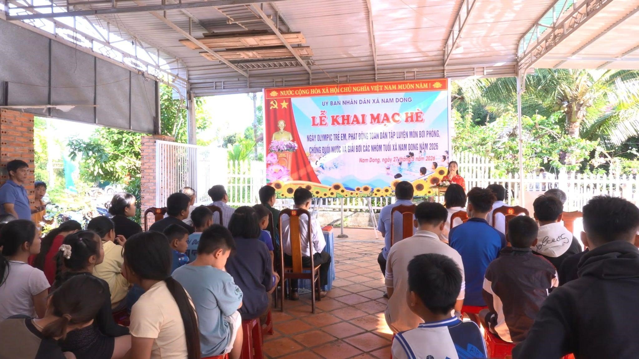 Xã Nam Dong tổ chức Lễ khai mạc hè, Ngày chạy Olympic trẻ em và phát động toàn dân tập luyện môn bơi, phòng chống đuối nước và Giải Bơi các nhóm tuổi xã Nam Dong năm 2026
