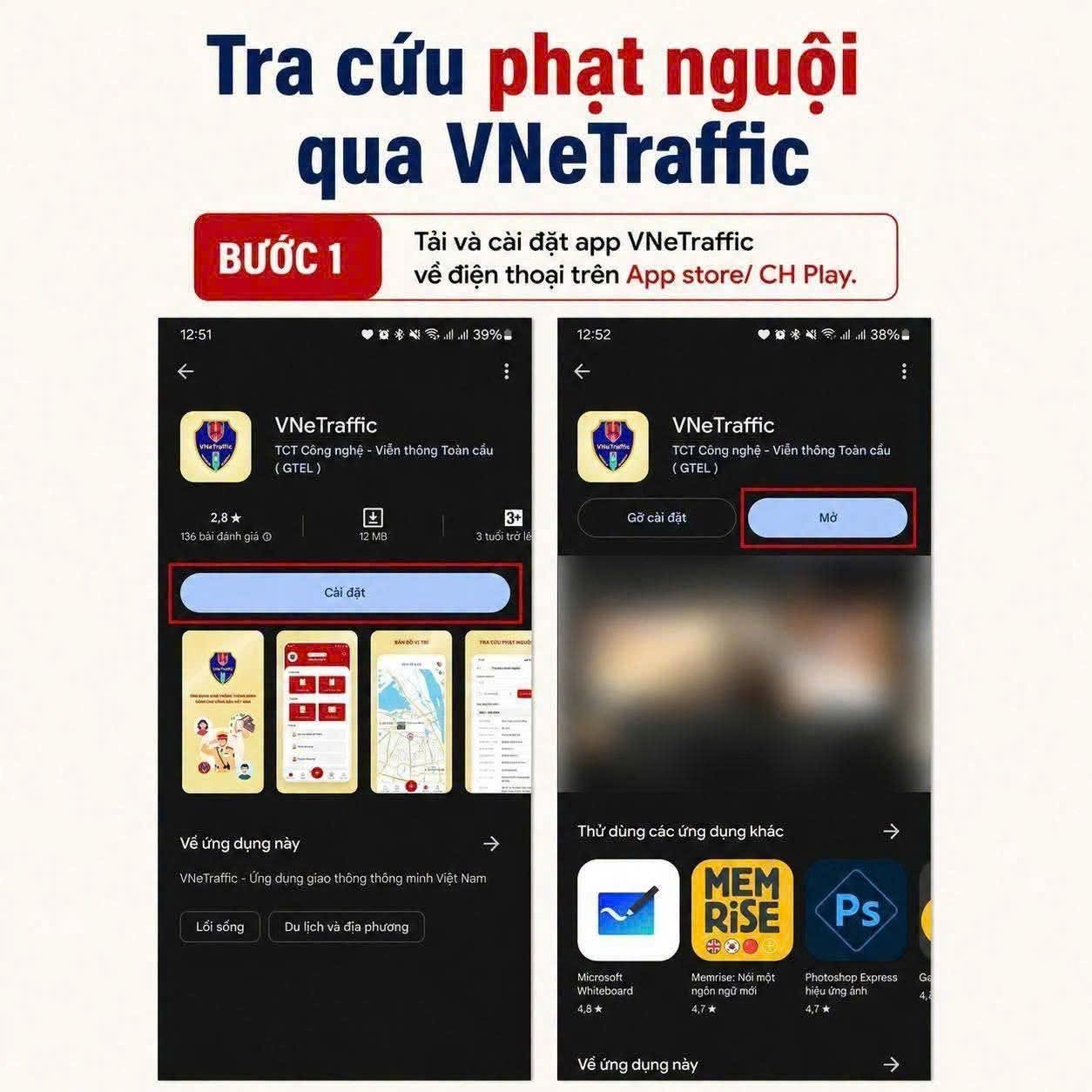 TRA CỨU PHẠT NGUỘI NGAY TRÊN ỨNG DỤNG VNeTraffic