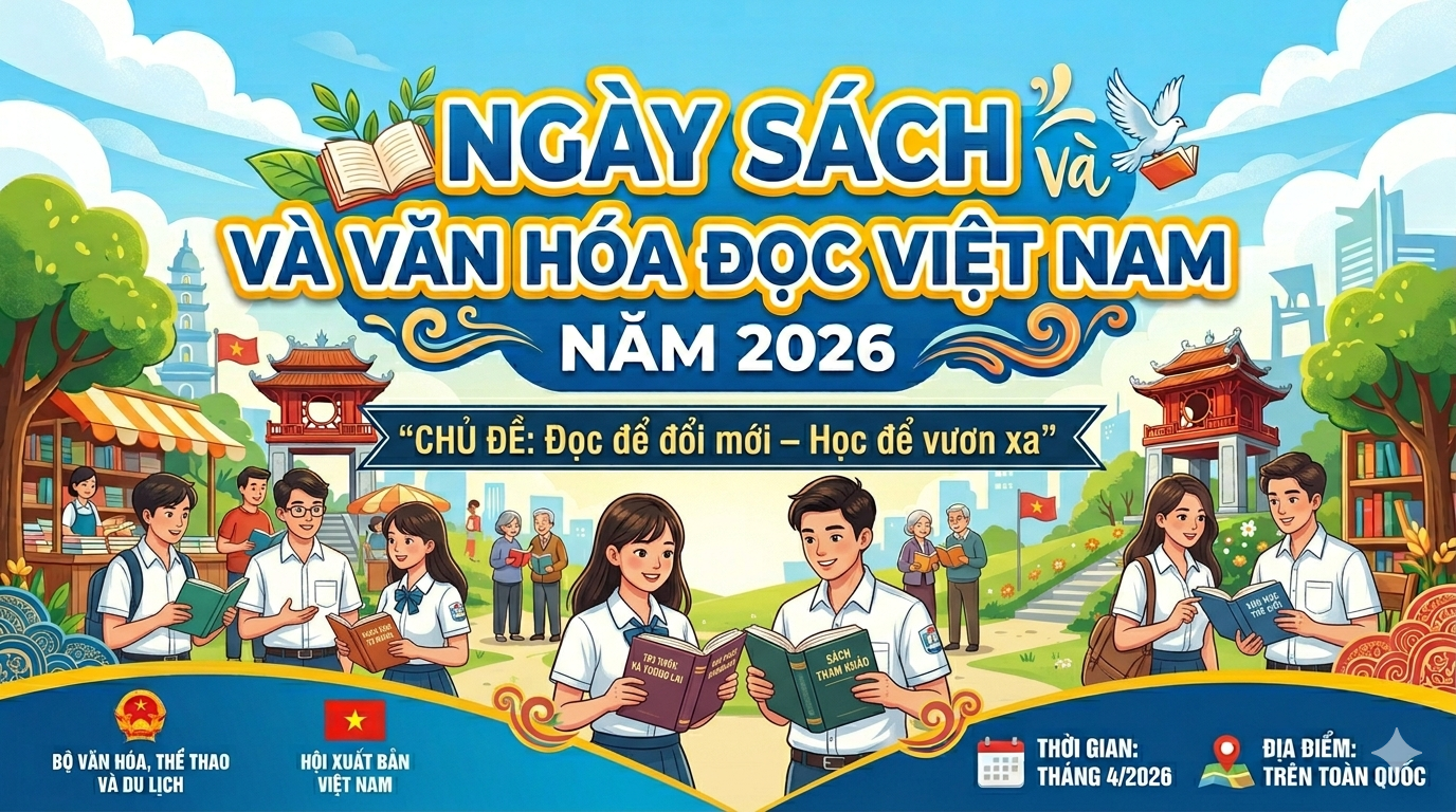 Ngày sách và văn hóa đọc Việt Nam năm 2026 – Hãy đọc sách mỗi ngày