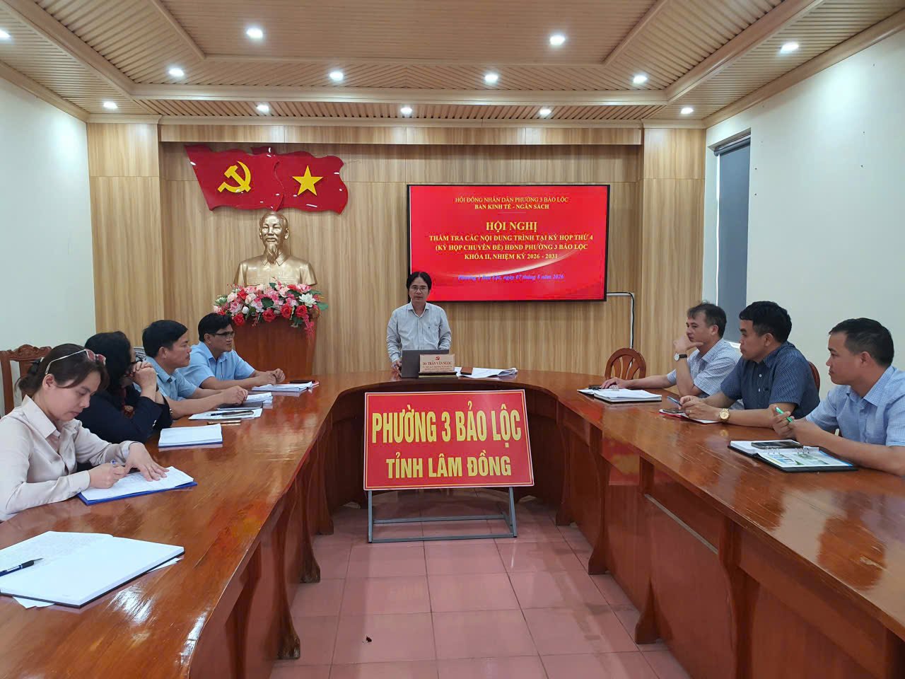 Phường 3 Bảo Lộc: Ban Kinh tế - Ngân sách HĐND Phường 3 Bảo Lộc tổ chức Hội nghị thẩm tra các nội dung trình Kỳ họp thứ 4 (Kỳ họp chuyên đề) HĐND phường khóa II, nhiệm kỳ 2026 - 2031